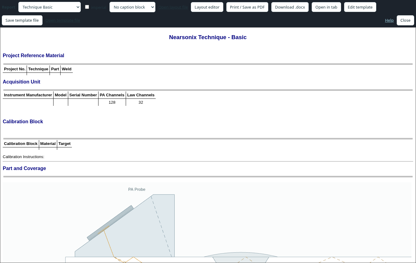 The Reports dialog in the workbench